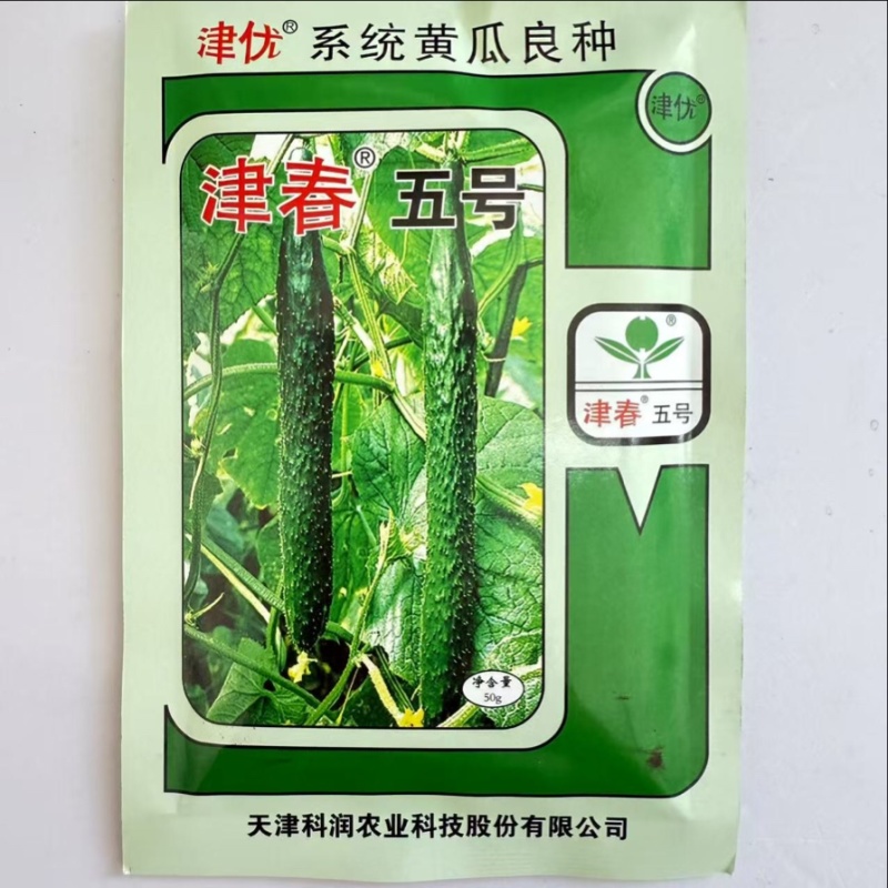 津春5号黄瓜种子，品种早熟，生长势较强，肉质脆，口感好。