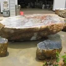 仿原石茶桌坐凳