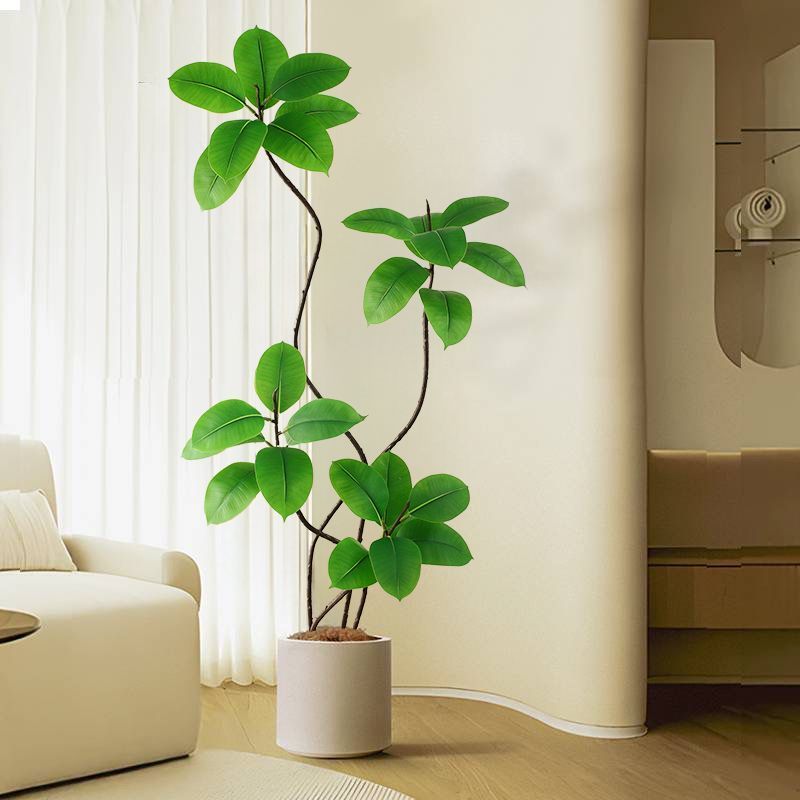 橡皮树仿真绿植假绿植仿真植物落地摆件室内仿生绿植造景假树盆栽