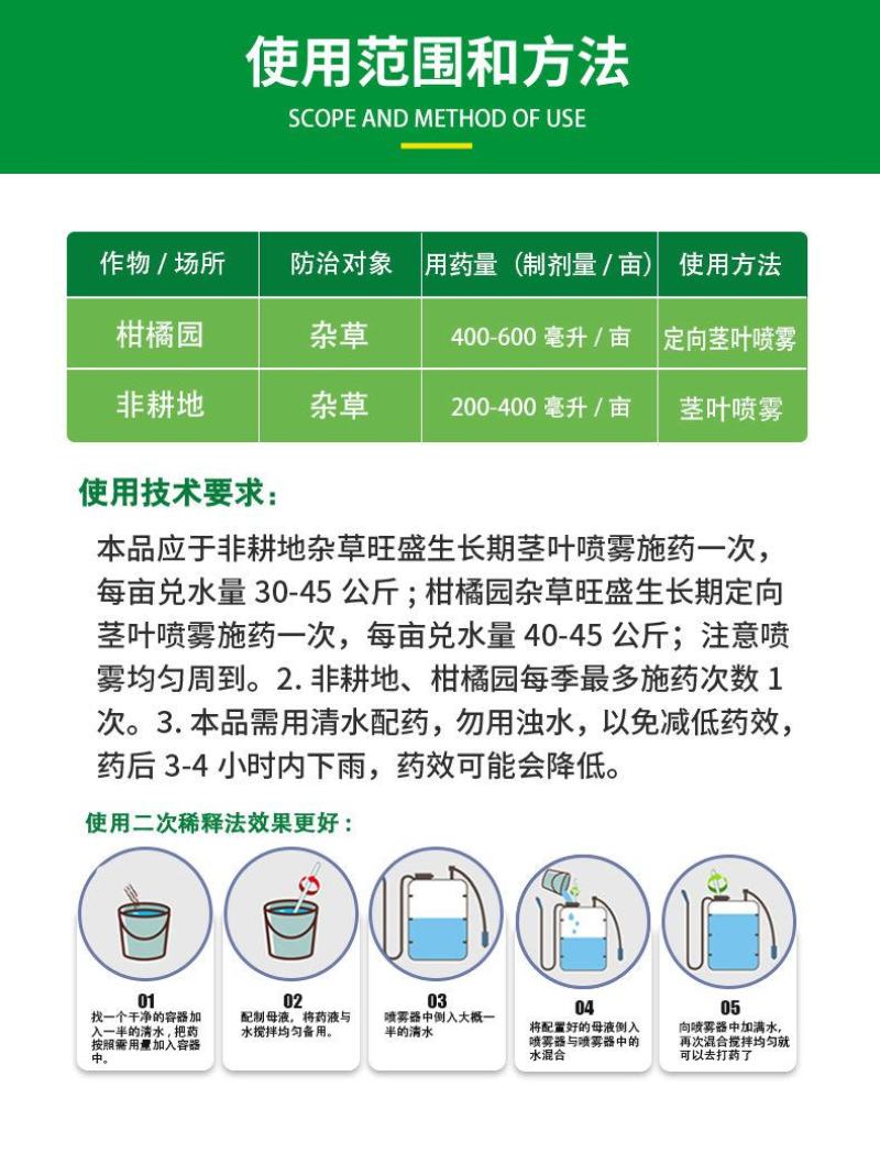 精草铵膦铵盐草胺磷草药除草剂草铵膦钠盐杀草剂果园灭草正品