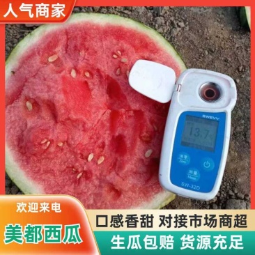 精品西瓜大量上市美都西瓜产地直发皮薄个大甜度高