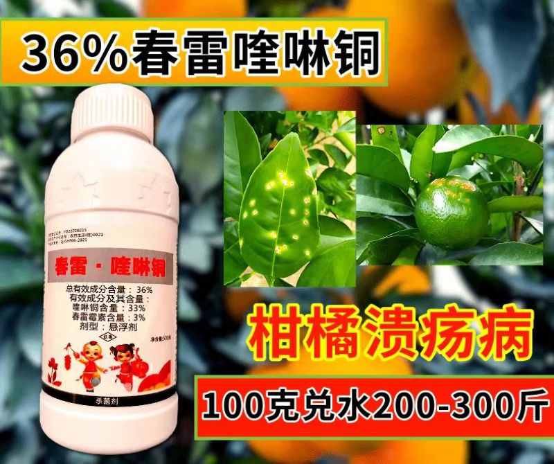 36%春雷喹啉铜春雷霉素柑橘溃疡病角斑病真细菌杀菌剂卫农