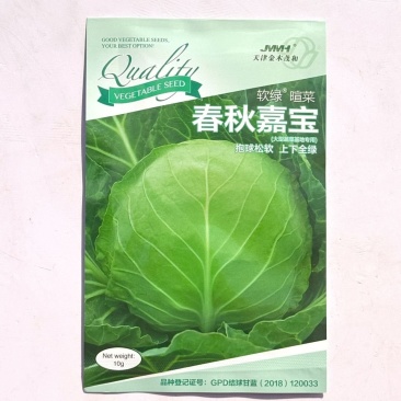 春秋嘉宝甘蓝种子高产抗病软绿暄菜包菜种籽黄心上下全绿春秋