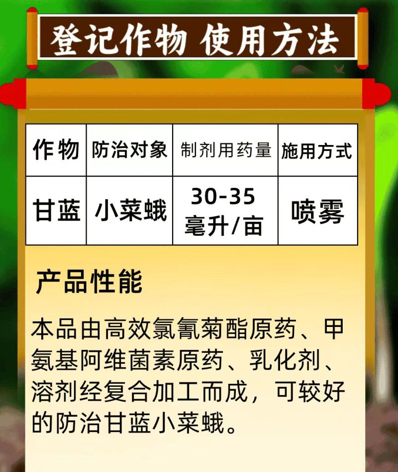 野田4.3%高氯甲维盐杀虫剂小菜蛾肉虫子杀虫杀卵