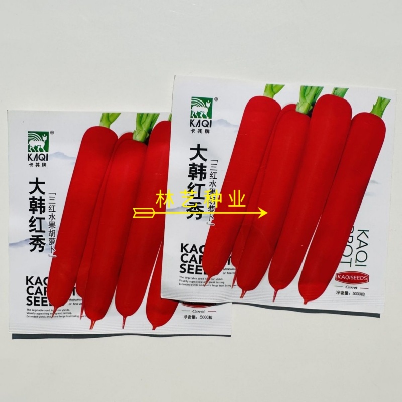 大韩红秀三红水果胡萝卜种子生吃脆甜皮肉心桔红色秋季胡萝卜