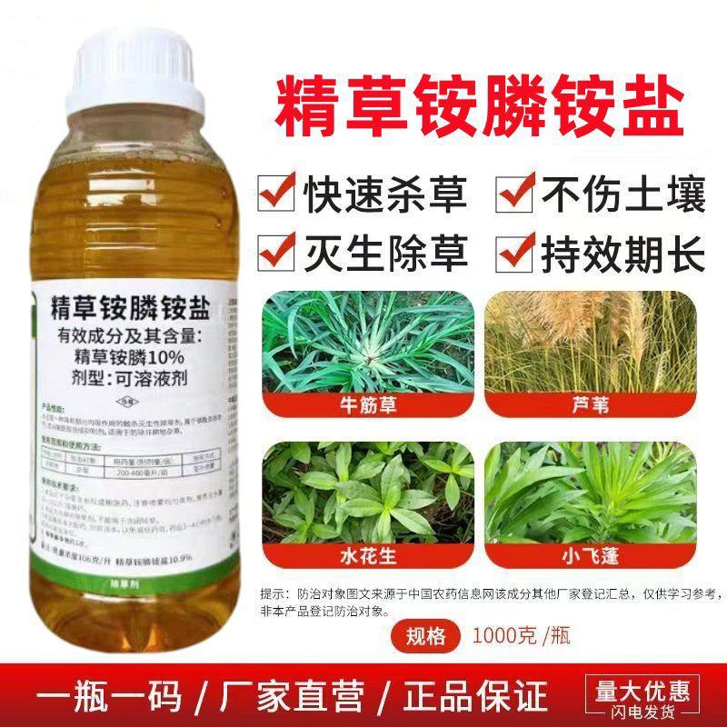 麒丁精草铵膦铵盐农药除草剂果园非耕地快速杀草不伤土壤