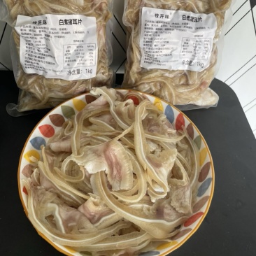 全熟白水猪耳丝2斤一袋整箱20斤去腥免切解冻可直接凉拌