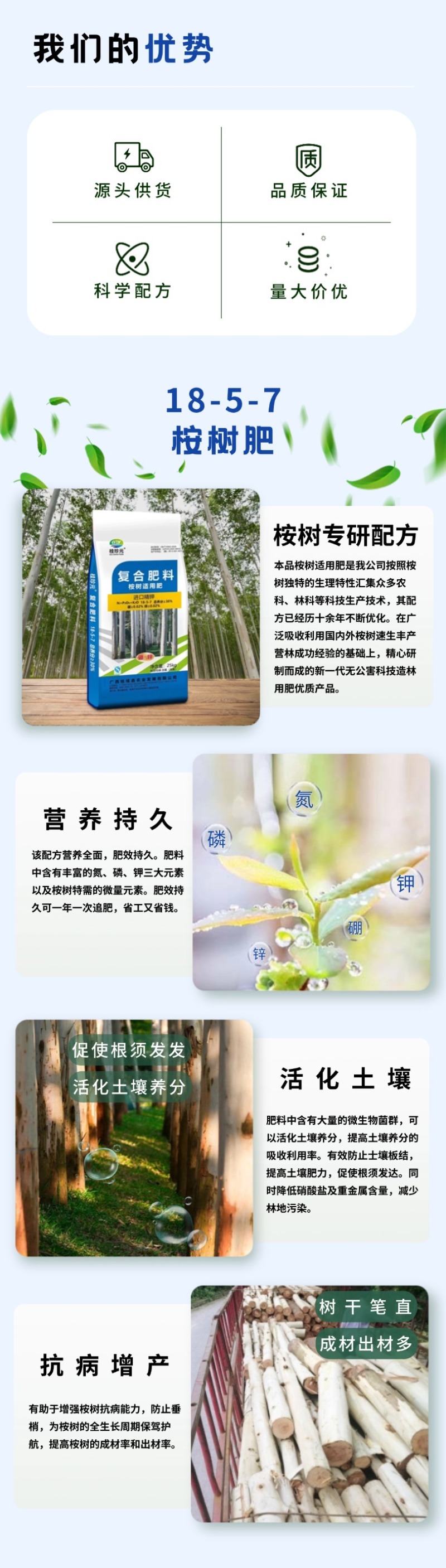 桉树肥18-5-7桉树复合肥30含量现货直发