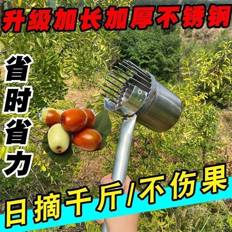新款摘枣子神器加厚酸枣镀锌钢摘果器采果山枣