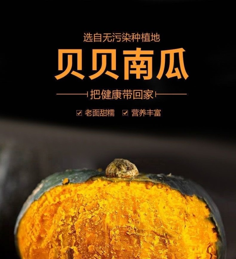 一件代发内蒙古贝贝南瓜产地直发板栗贝贝南瓜粉糯香甜