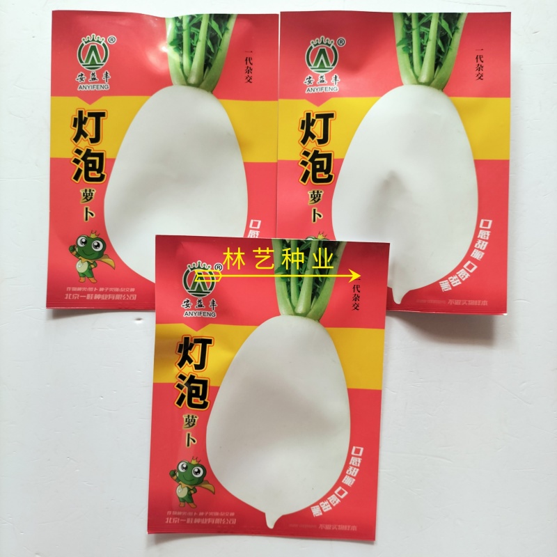 灯泡萝卜种子一代杂交白皮白肉萝卜种籽花叶薄皮白萝卜种籽