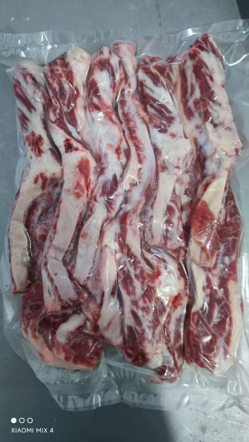 谷饲肋条肉，2斤小包装，谷饲腹肉条，花纹好，奶香味十足