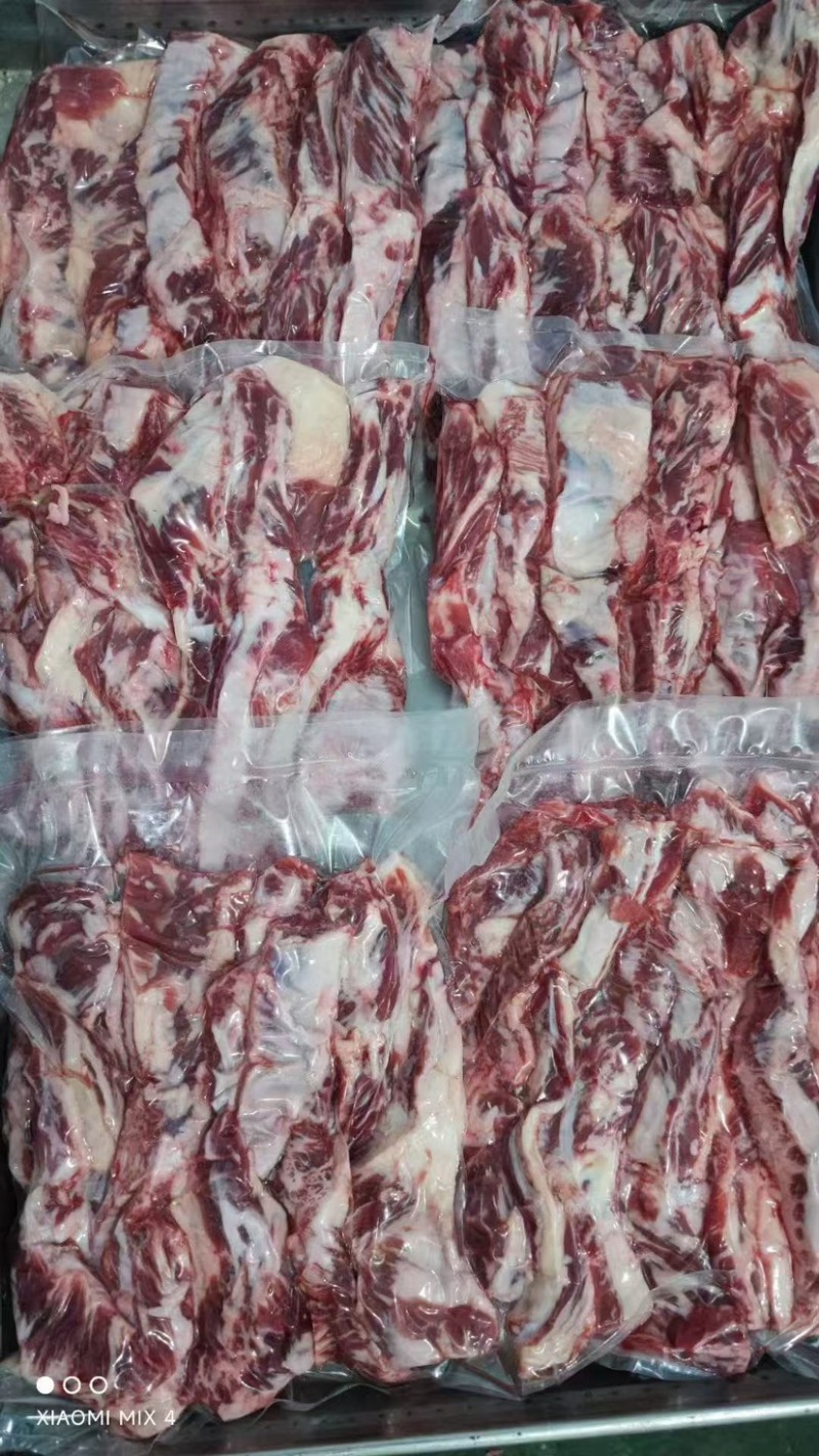 谷饲肋条肉，2斤小包装，谷饲腹肉条，花纹好，奶香味十足