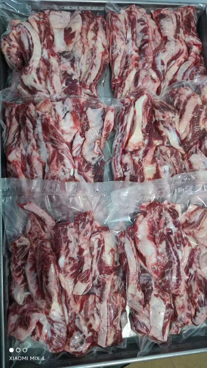 谷饲肋条肉，2斤小包装，谷饲腹肉条，花纹好，奶香味十足
