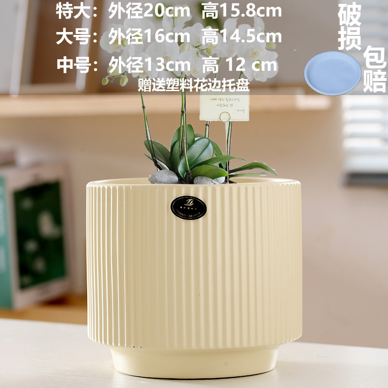 多色可可选陶瓷花盆，圆形创意家居花瓶花盆摆件