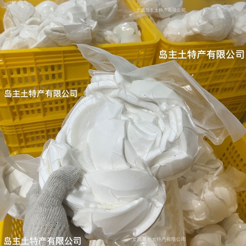 海南鲜老椰肉，精洗货，真空袋包装后速冻保鲜（空运/冷链）厂销
