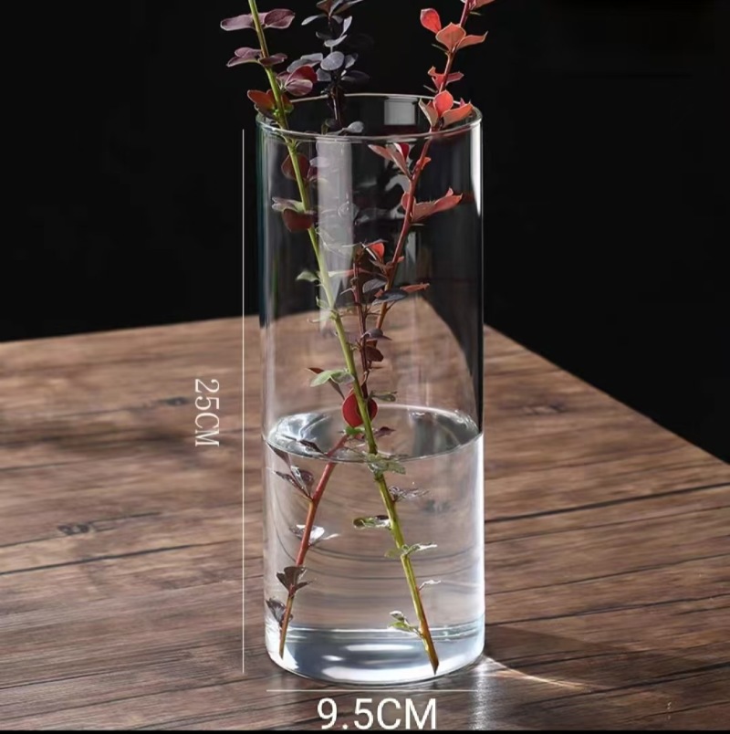 玻璃花瓶直桶玻璃水培花瓶