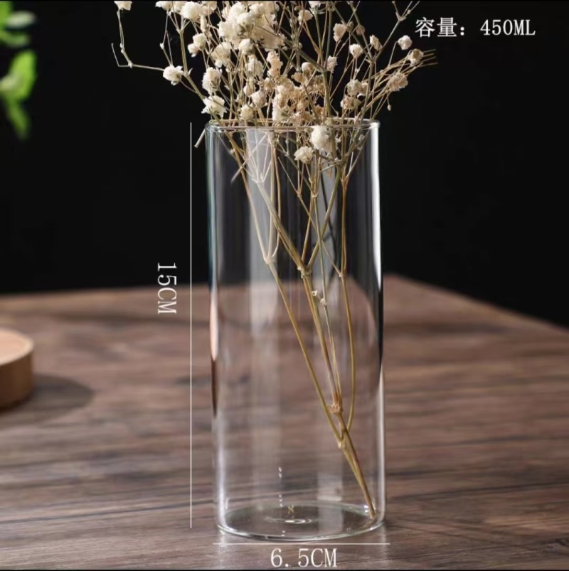 玻璃花瓶直桶玻璃水培花瓶