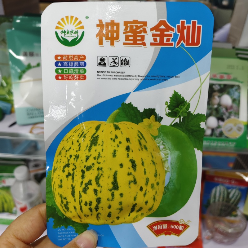 神蜜金灿八里香甜瓜种子耐裂高糖绿肉甜瓜种子高产香味浓