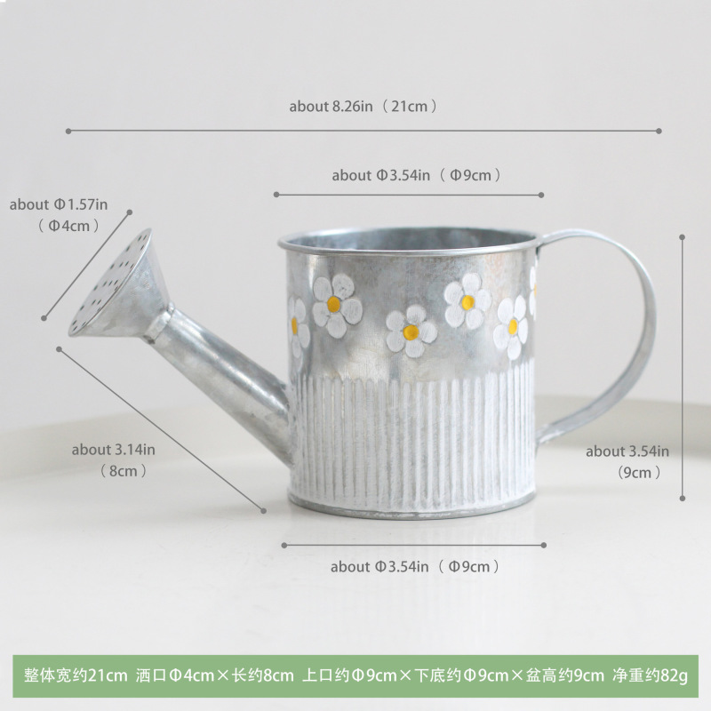 压花铁皮花盆花插，花园创意铁皮桶摆件