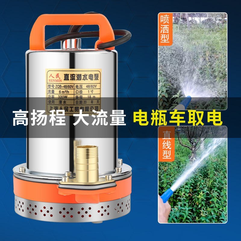 潜水泵12V24V48V60V直流潜水泵电瓶车抽水