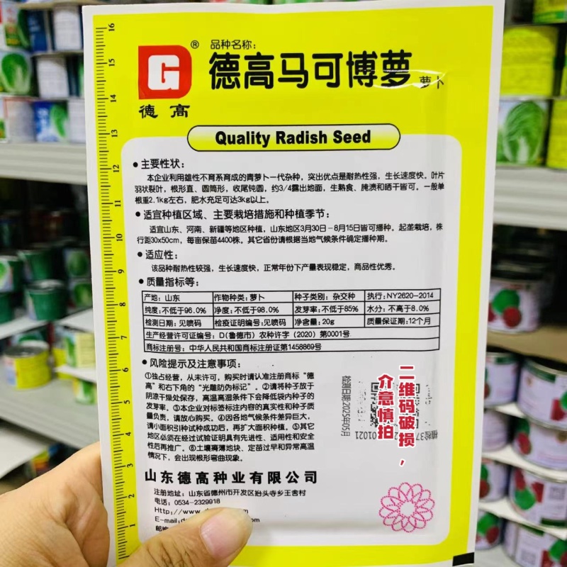 德高马可博萝水果萝卜种子佳美一号青萝卜渤丰韩青秋季萝卜种