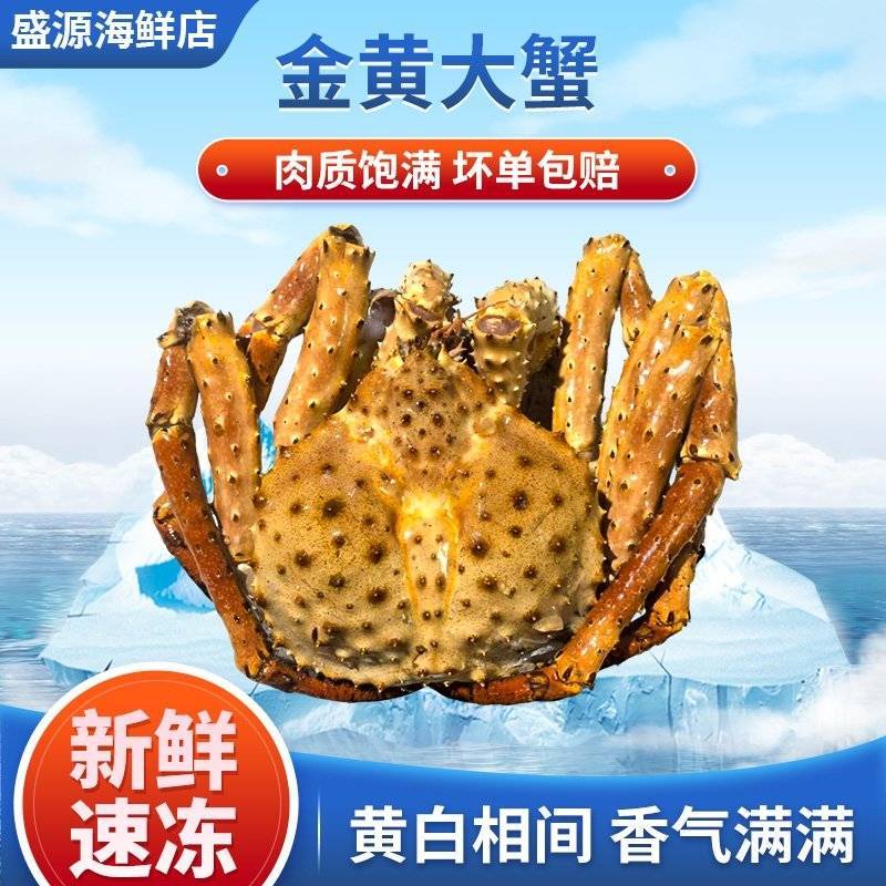 精选黄金帝王蟹生冻棕帝王蟹鲜活速冻海鲜特大皇帝蟹冻品冷
