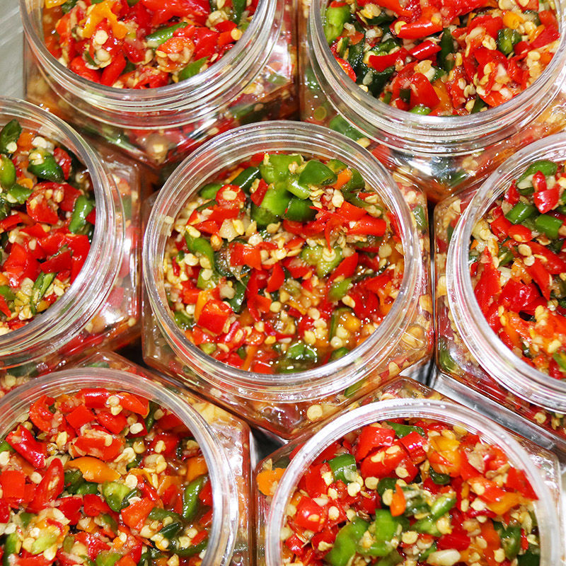 湖南蒜蓉辣椒酱农家自制剁椒下饭菜特辣香辣超辣双椒彩椒瓶装批发
