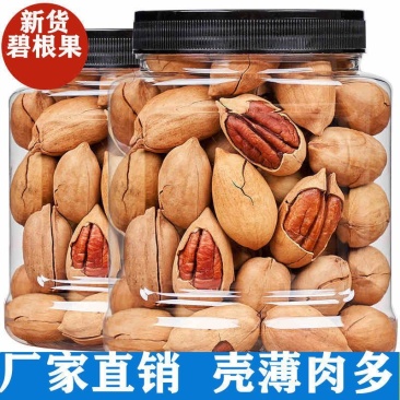 新货碧根果大颗粒连罐重500g长寿果奶油味坚果50g干果小零