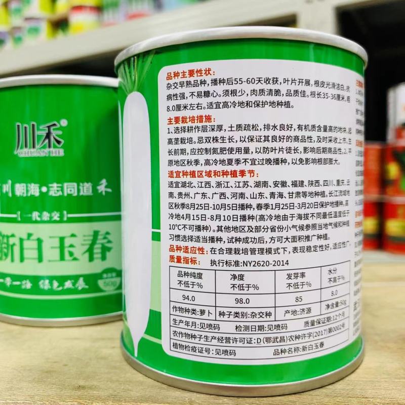 新白玉春萝卜种子一代杂交白萝卜种子春秋清脆洁白产量高