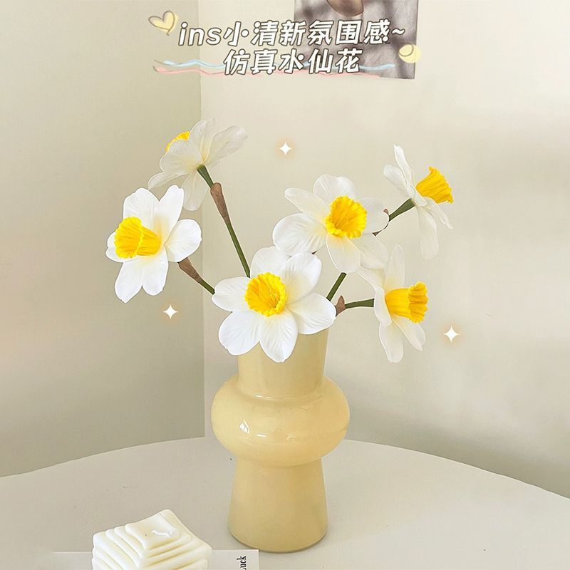 高级仿真花水仙花ins假花仿真花摆设装饰摆件客厅餐桌花束拍照