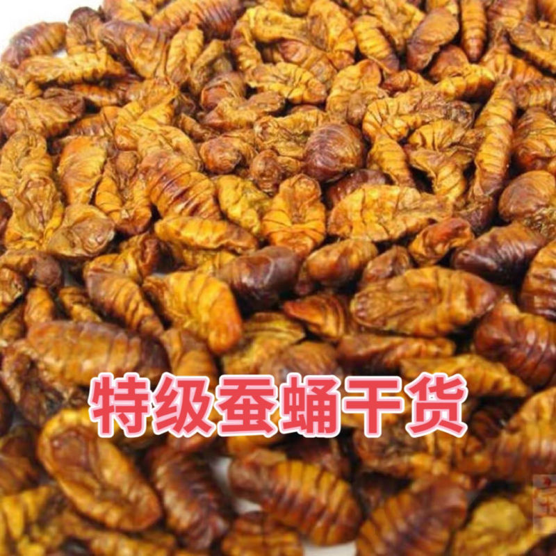 烘干蚕蛹饲料级鱼食饵料鸟食家禽纯蚕蛹干***宠物口粮
