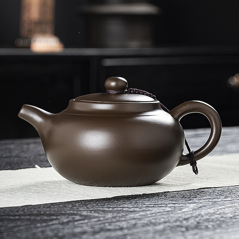 纯手工正宗紫砂壶原矿老紫泥龙蛋壶茶具大容量泡茶壶单壶茶壶。