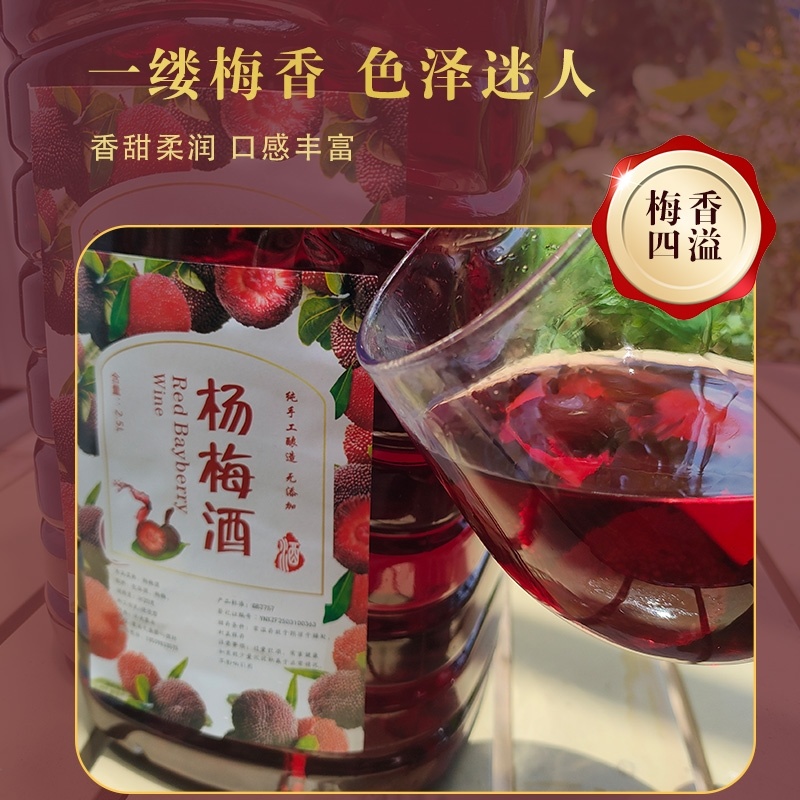 今年泡的杨梅酒25度果香浓郁5斤桶装农52度酒浸泡水果酒