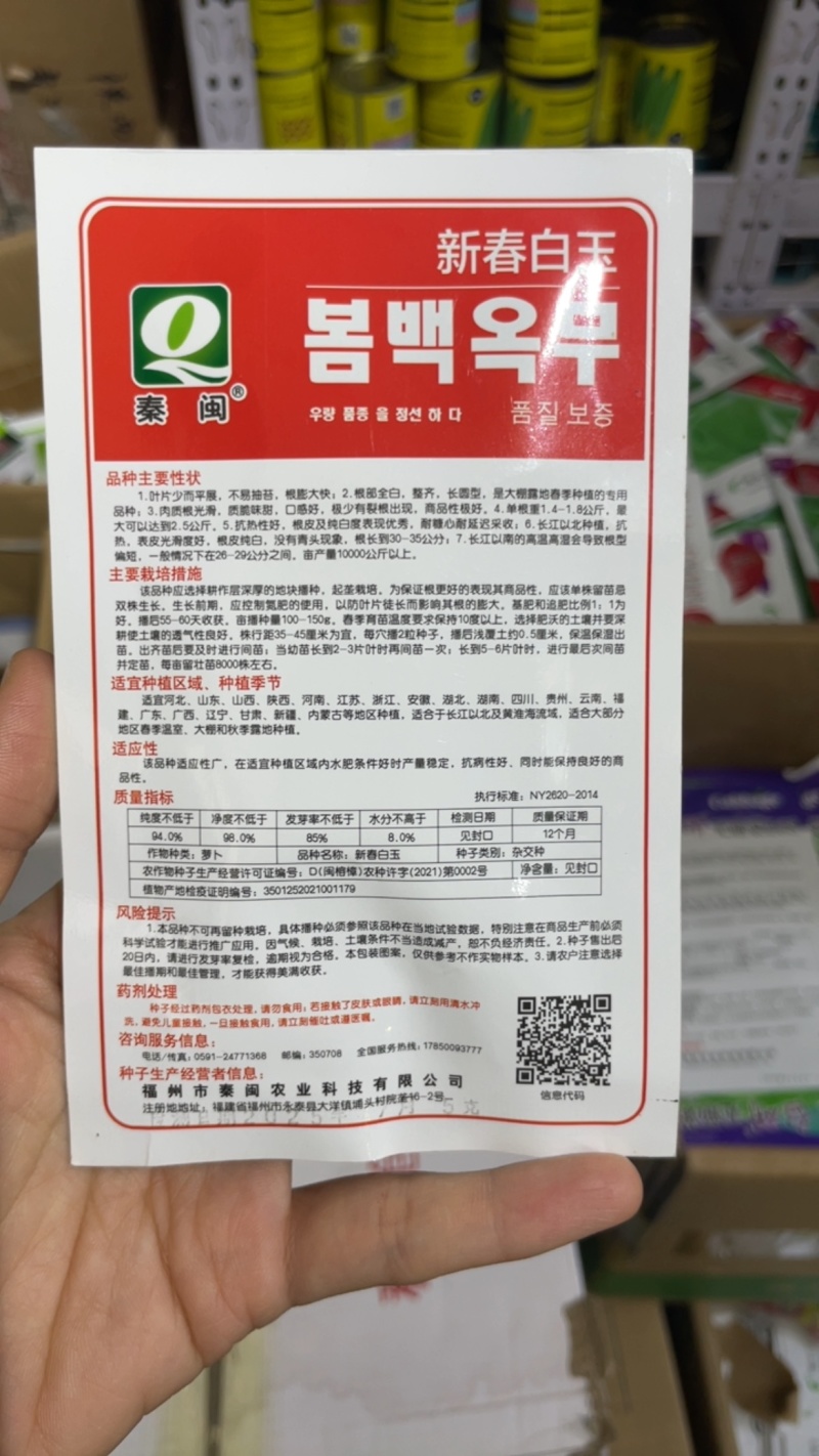 新春白玉萝卜种子杂交白玉春萝卜种子质脆味甜种子