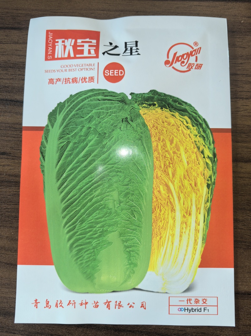 秋宝之星大白菜种子黄心白菜种籽内叶黄帮绿色