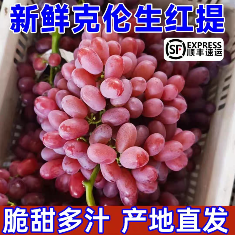 《克伦生葡萄》无籽红提葡萄/电商直播/市场批发/全国发货