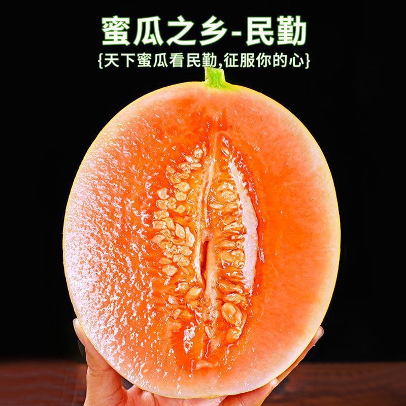 正宗甘肃民勤蜜瓜沙漠黄皮大甜瓜脆大瓜新鲜应季水果整箱特价