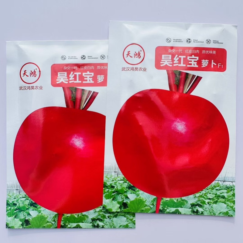 昊红宝大红萝卜种子红萝卜水果萝卜种籽根皮全红肉质细嫩蔬菜