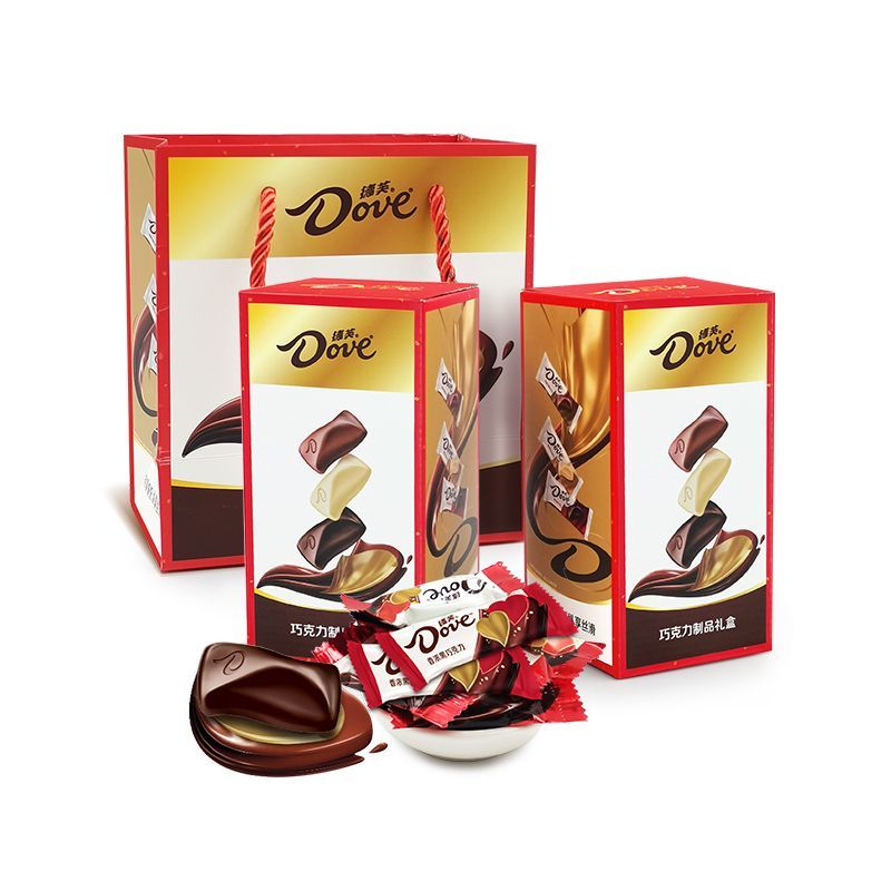 德芙(Dove)黑巧牛奶巧克力67.5g起长长久久酒盒礼