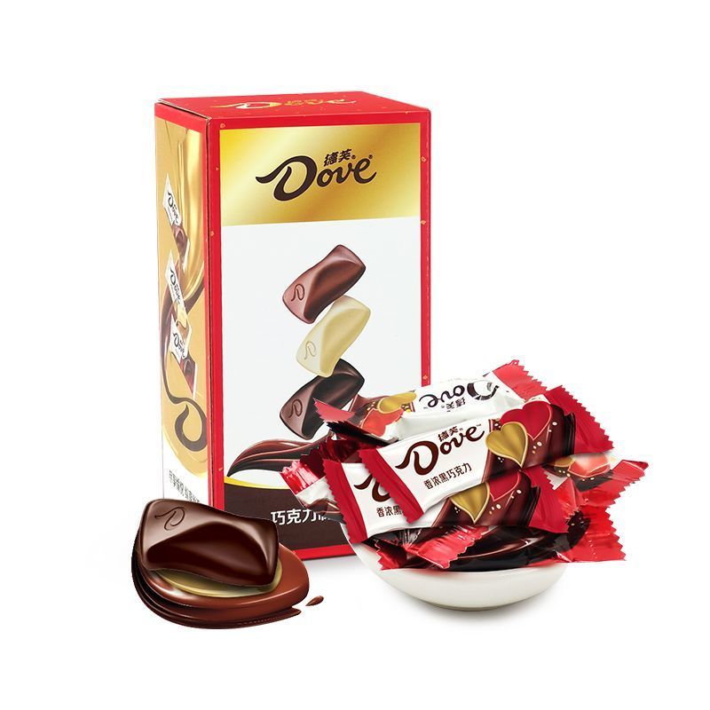 德芙(Dove)黑巧牛奶巧克力67.5g起长长久久酒盒礼
