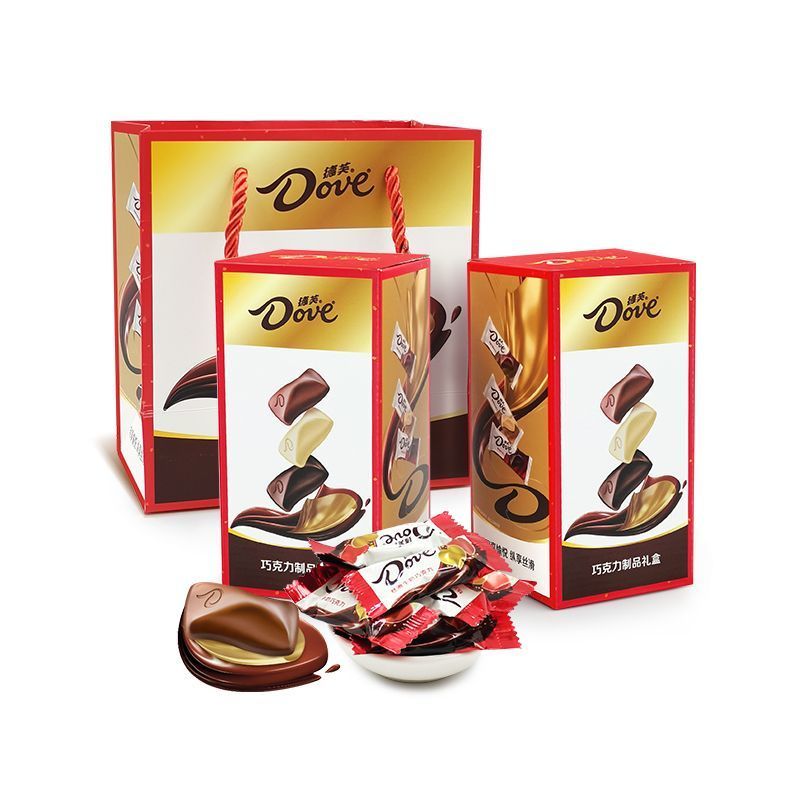 德芙(Dove)黑巧牛奶巧克力67.5g起长长久久酒盒礼