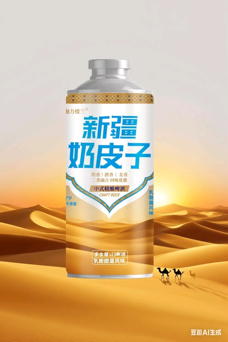 新疆奶皮子啤酒。精酿啤酒。750毫升啤酒，新疆特产。