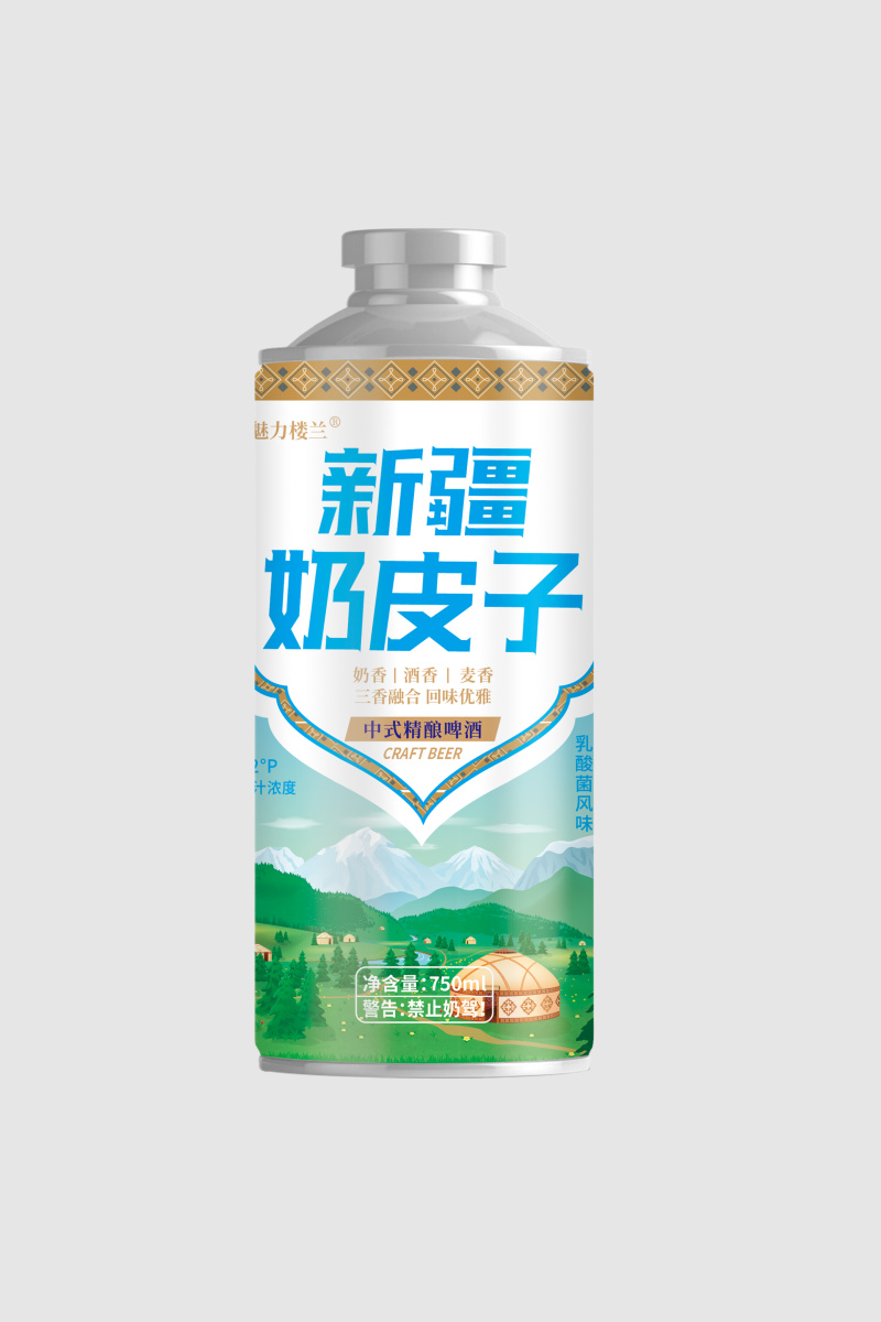 新疆奶皮子啤酒。精酿啤酒。750毫升啤酒，新疆特产。
