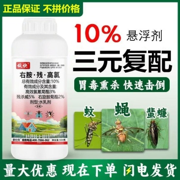 10%右胺残高氯高氯残杀威右旋胺菊酯蚊蝇蜚蠊蟑螂果实蝇