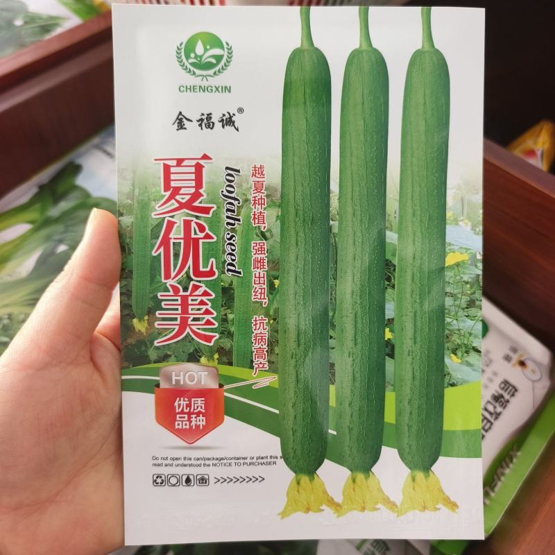 夏优美早熟强雌长丝瓜种子生长快瓜条顺直瓜翠绿色肉质硬耐热