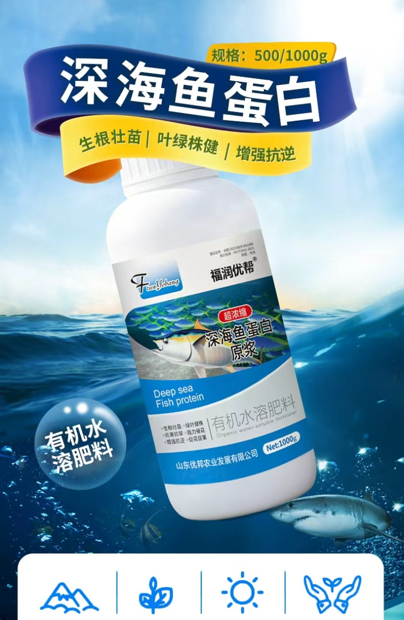 深海鱼蛋白原浆山东寿光发货成熟配方当地大种植户批量使用