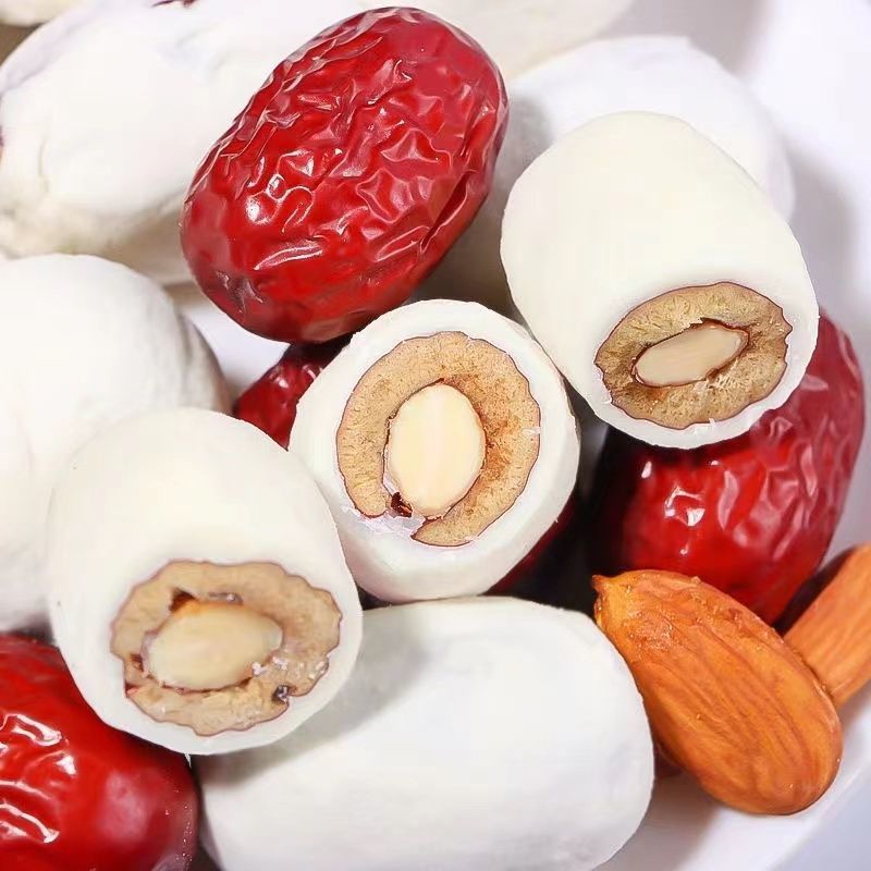 【净重发货】奶枣夹巴旦木解馋小零食网红奶枣奶球奶酪枣独立包装