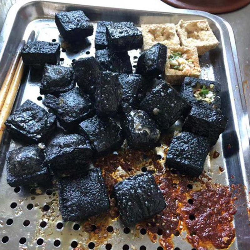 包邮湖南长沙正宗黑白色经典油炸汤汁臭豆腐生胚半成品商用
