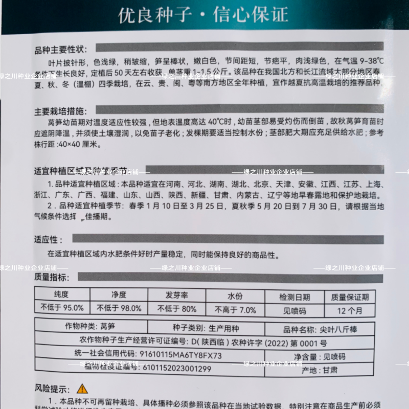 八斤棒尖叶香莴笋种子抗热耐寒尖叶莴笋莴苣种子抗高温四季蔬菜籽